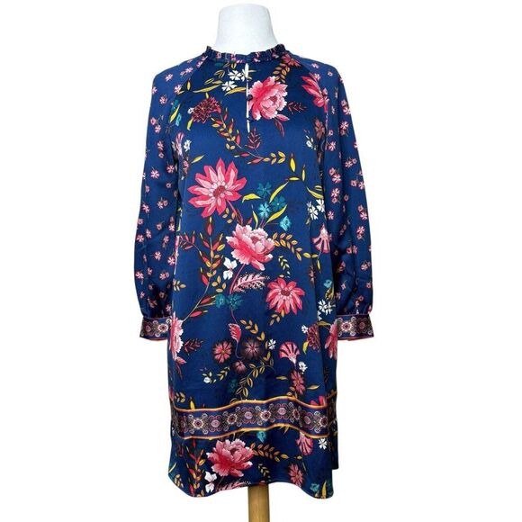 Loft Long Sleeve Shirt Dress Floral Size Petite Small - Picture 1 of 8